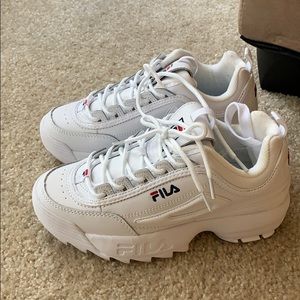 White sneakers by Fila